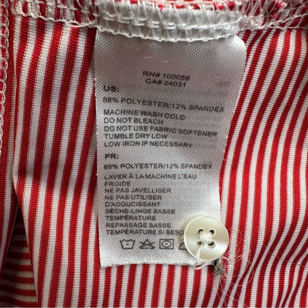 Chick Fil A Uniform Shirt Womens XL Red White Striped Stretch Hydrochill Work - Picture 11 of 12